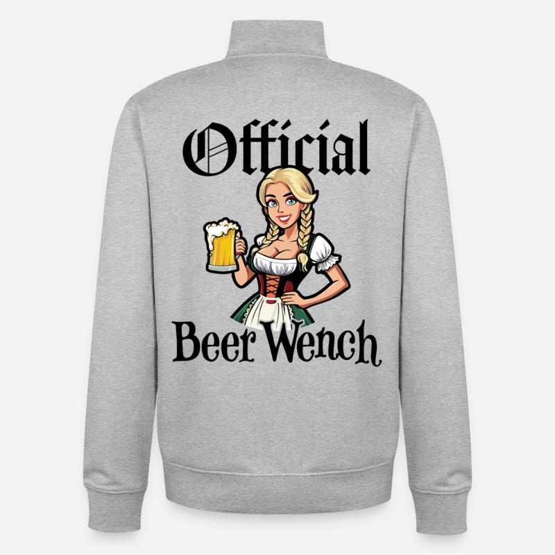 Offizielle Bierfrau - Unisex Organic Zip Sweatshirt von Stanley/Stella - Grau meliert