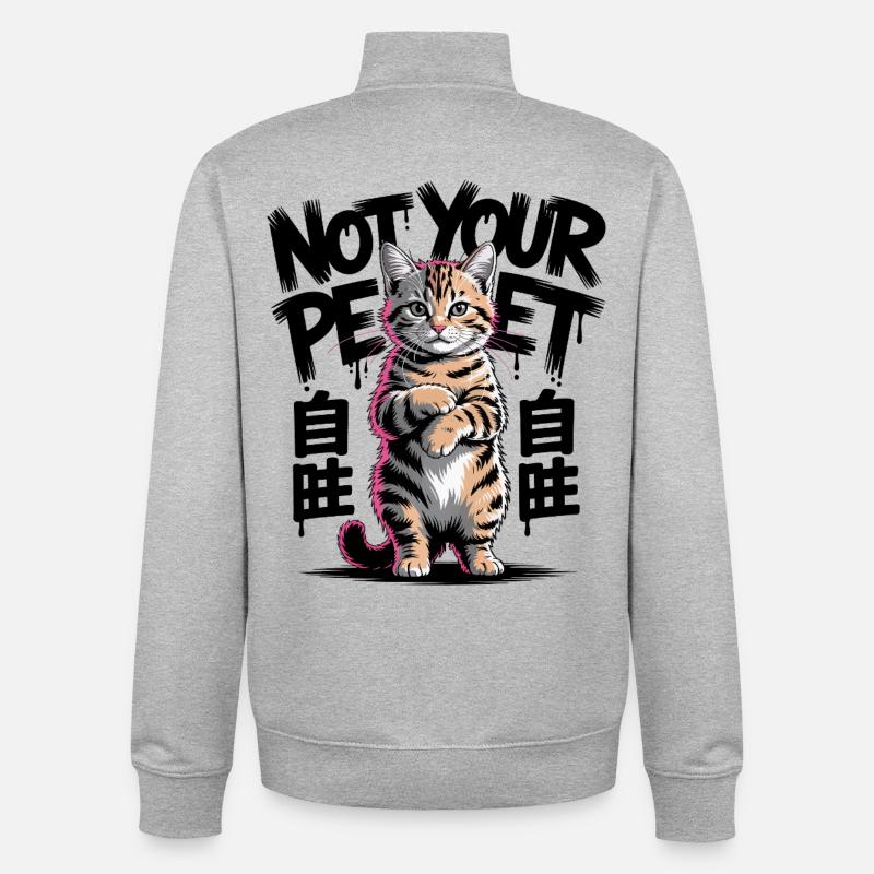 Pas votre chat de compagnie - Sweat zippé unisexe en coton bio Stanley/Stella - gris chiné