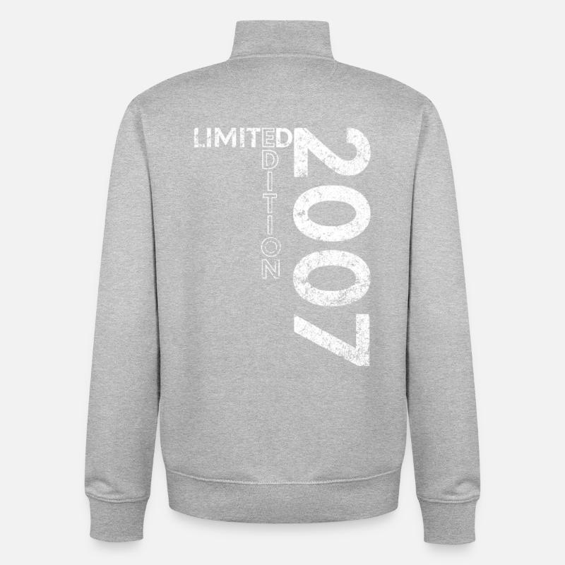 Édition Limitée 2007 18ème Cadeau d’Anniversaire - Sweat zippé unisexe en coton bio Stanley/Stella - gris chiné