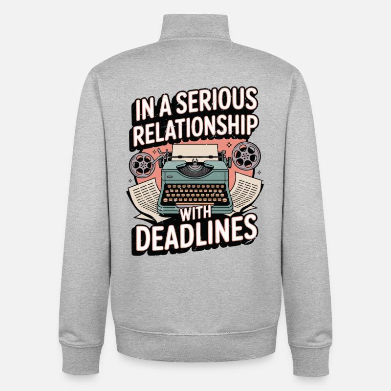 Scénariste en relation sérieuse Romancier - Sweat zippé unisexe en coton bio Stanley/Stella - gris chiné