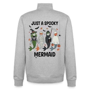 Spukende Meerjungfrauen Halloween Design - Unisex Organic Zip Sweatshirt von Stanley/Stella - Grau meliert - Hinten - AI Model Male 185 light (185cm)