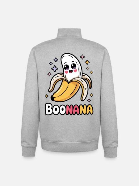 Boonana Halloween Banane - Unisex Organic Zip Sweatshirt von Stanley/Stella - Grau meliert