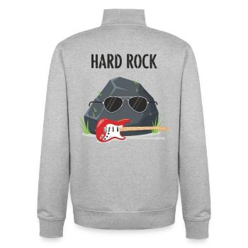 Hard Rock Guitare Rocker Design - Sweat zippé unisexe en coton bio Stanley/Stella - gris chiné - Dos - AI Model Male 185 light (185cm)