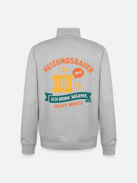 Heating Engineer Funny Motif - Unisex Organic Zip Sweatshirt by Stanley/Stella - heather grey