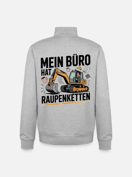 My office has caterpillar tracks - Unisex Organic Zip Sweatshirt by Stanley/Stella - heather grey