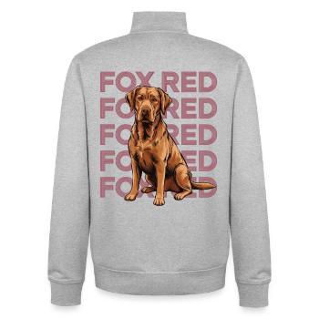 Fox Red Labrador Porträt - Unisex Organic Zip Sweatshirt von Stanley/Stella - Grau meliert - Hinten - AI Model Male 185 light (185cm)