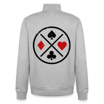 Playing Cards Contrast - Unisex Organic Zip Sweatshirt by Stanley/Stella - heather grey - Back - AI Model Male 185 light (185cm)