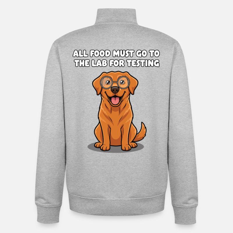 Laborhund mit Brille Spruch - Unisex Organic Zip Sweatshirt von Stanley/Stella - Grau meliert