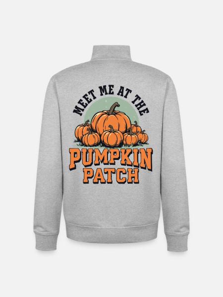 Meet me at the pumpkin patch - Unisex Organic Zip Sweatshirt by Stanley/Stella - heather grey