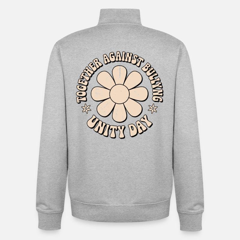 Ensemble contre le harcèlement - Sweat zippé unisexe en coton bio Stanley/Stella - gris chiné