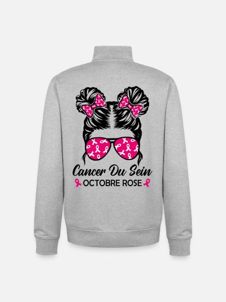 Brustkrebs Rosa Oktober - Unisex Organic Zip Sweatshirt von Stanley/Stella - Grau meliert