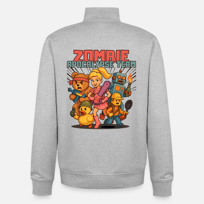 Das Zombie-Apokalypse-Team - Unisex Organic Zip Sweatshirt von Stanley/Stella - Grau meliert