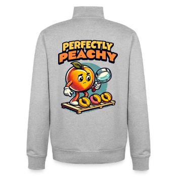 Cadeau pêche Cadeau parfaitement pêche - Sweat zippé unisexe en coton bio Stanley/Stella - gris chiné - Dos - AI Model Male 185 light (185cm)