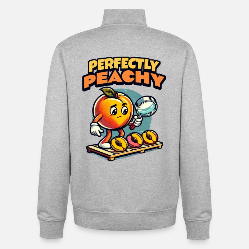 Pfirisch Geschenk Perfectly Peachy Geschenk - Unisex Organic Zip Sweatshirt von Stanley/Stella - Grau meliert