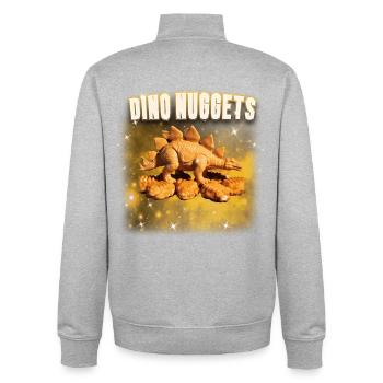 Dino Nuggets Galaxie - Unisex Organic Zip Sweatshirt von Stanley/Stella - Grau meliert - Hinten - AI Model Male 185 light (185cm)