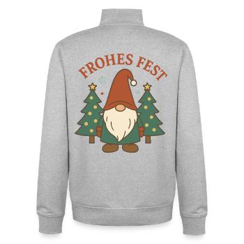 Frohes Fest Gnom im Winterwald Weihnachten - Unisex Organic Zip Sweatshirt von Stanley/Stella - Grau meliert - Hinten - AI Model Male 185 light (185cm)