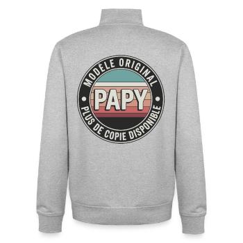 Opa originelles Muster humorvolles Vintage-Design - Unisex Organic Zip Sweatshirt von Stanley/Stella - Grau meliert - Hinten - AI Model Male 185 light (185cm)