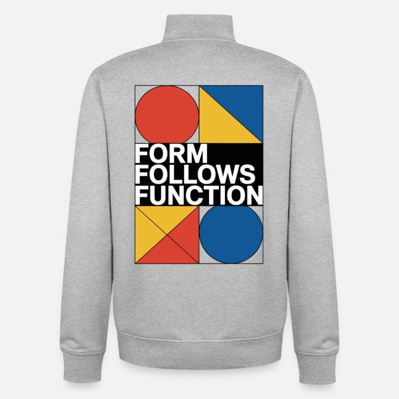 Bauhaus Architecture Architecte - Sweat zippé unisexe en coton bio Stanley/Stella - gris chiné