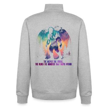 Bigfoot Mythological Creatures - Unisex Organic Zip Sweatshirt by Stanley/Stella - heather grey - Back - AI Model Male 185 light (185cm)