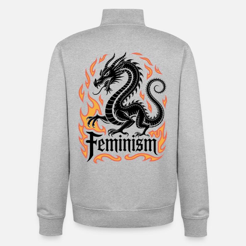 Flame Ring Fire Frame - Unisex Organic Zip Sweatshirt by Stanley/Stella - heather grey