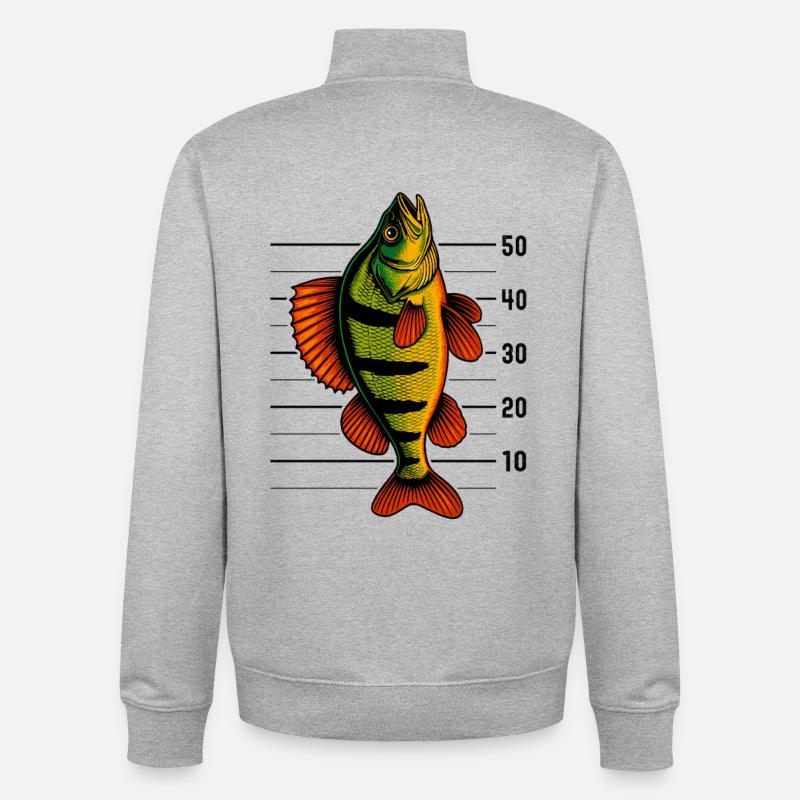 Barsch Flussbarsch Barschangeln Barsche Barsch - Unisex Organic Zip Sweatshirt von Stanley/Stella - Grau meliert