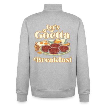 Goetta Sausage Let's Goetta Breakfast - Unisex Organic Zip Sweatshirt by Stanley/Stella - heather grey - Back - AI Model Male 185 light (185cm)