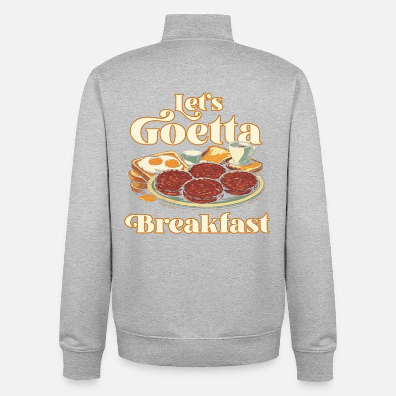 Goetta Wurst Let's Goetta Breakfast - Unisex Organic Zip Sweatshirt von Stanley/Stella - Grau meliert