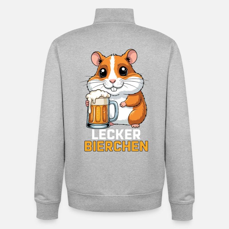 Lecker Bierchen - Unisex Organic Zip Sweatshirt von Stanley/Stella - Grau meliert