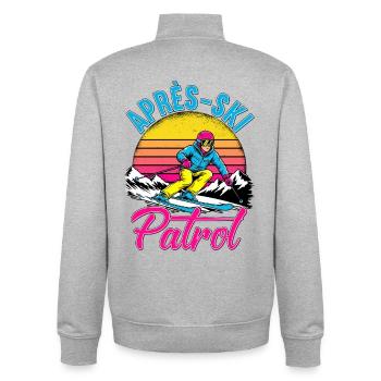 Patrouille après-ski - Sweat zippé unisexe en coton bio Stanley/Stella - gris chiné - Dos - AI Model Male 185 light (185cm)
