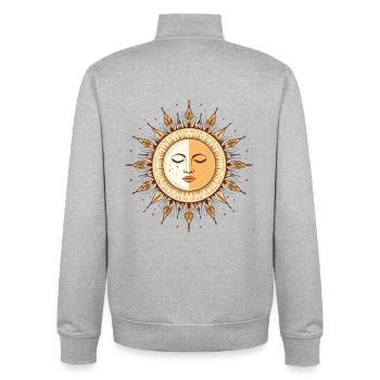Boho Sonne - Unisex Organic Zip Sweatshirt von Stanley/Stella - Grau meliert - Hinten - AI Model Male 185 light (185cm)
