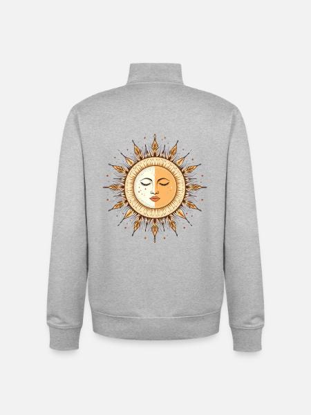 Boho Sun - Unisex Organic Zip Sweatshirt by Stanley/Stella - heather grey