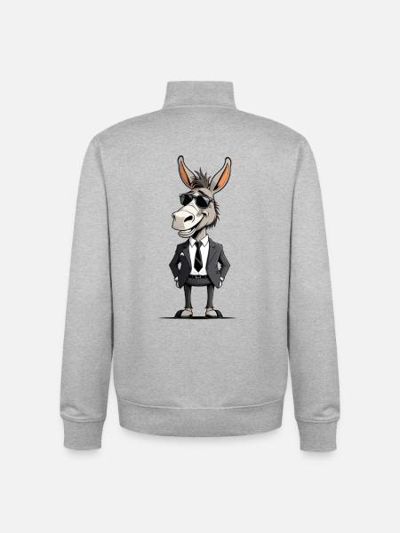 Osioł noszący garnitur - Bluza unisex rozpinana z bawełny organicznej Stanley/Stella - szary melanż