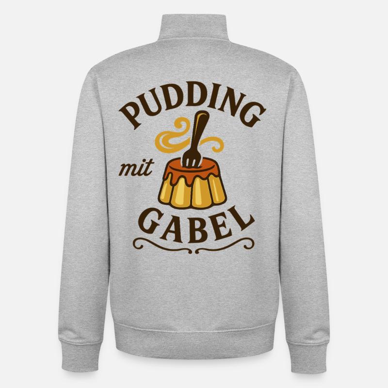 Pudding à la fourchette - Sweat zippé unisexe en coton bio Stanley/Stella - gris chiné