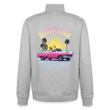 Antalya Beach Retro Design – Summer Vibes - Unisex Organic Zip Sweatshirt by Stanley/Stella - heather grey - Back - AI Model Male 185 light (185cm)
