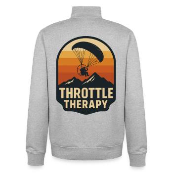 Throttle Therapy Adventure Paragliding - Unisex Organic Zip Sweatshirt by Stanley/Stella - heather grey - Back - AI Model Male 185 light (185cm)