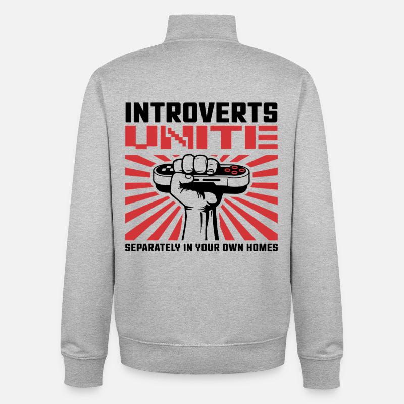 Rayons du poing unis - Sweat zippé unisexe en coton bio Stanley/Stella - gris chiné