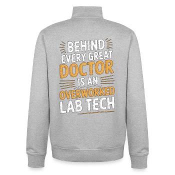 Lab Technician Behind Every Great Lab Scientist - Unisex Organic Zip Sweatshirt von Stanley/Stella - Grau meliert - Hinten - AI Model Male 185 light (185cm)