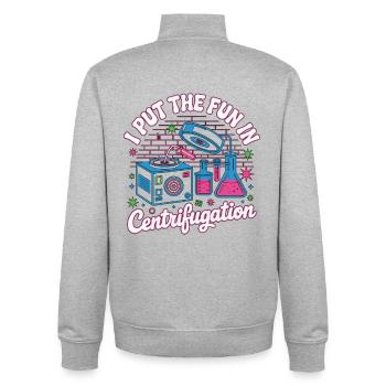 Lab Technician I Put The Fun In Laboratory Work - Unisex Organic Zip Sweatshirt von Stanley/Stella - Grau meliert - Hinten - AI Model Male 185 light (185cm)