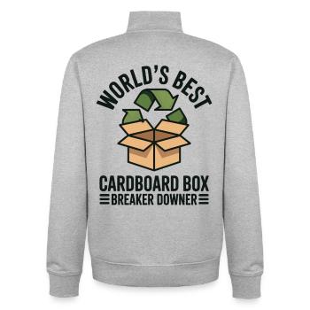 World's Best Cardboard Box Breaker Downer - Unisex Organic Zip Sweatshirt von Stanley/Stella - Grau meliert - Hinten - AI Model Male 185 light (185cm)