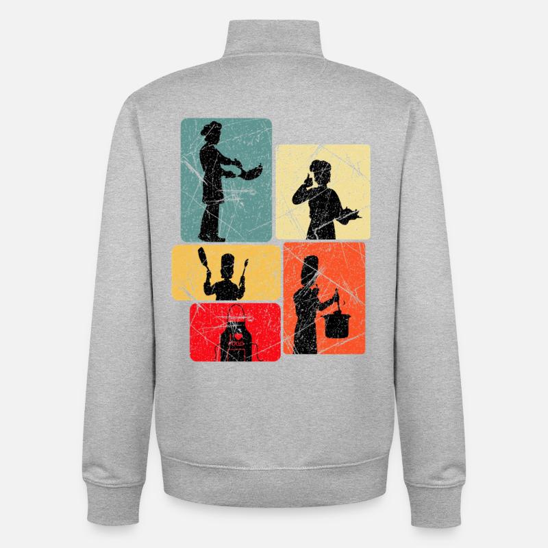 Cuisinier Cuisinier Cuisinier - Sweat zippé unisexe en coton bio Stanley/Stella - gris chiné