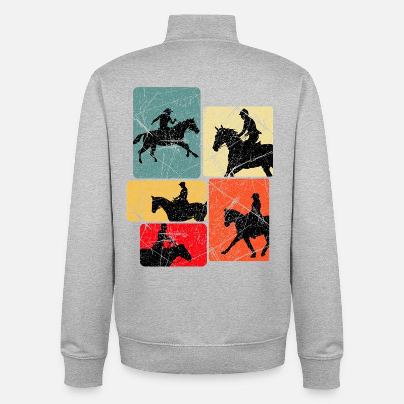 Cavalier Cavalier - Sweat zippé unisexe en coton bio Stanley/Stella - gris chiné