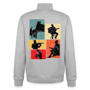Musiker, Musik, Musik Instrument, Instrument spiel - Unisex Organic Zip Sweatshirt von Stanley/Stella - Grau meliert - Hinten - AI Model Male 185 light (185cm)
