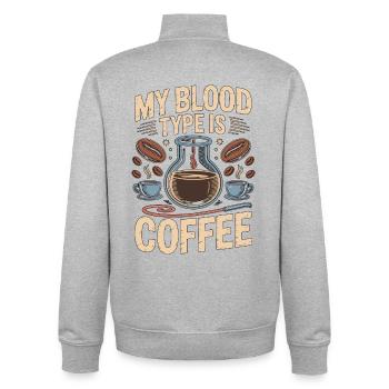 Lab Technician My Blood Type Is Coffee Phlebotomy - Unisex Organic Zip Sweatshirt von Stanley/Stella - Grau meliert - Hinten - AI Model Male 185 light (185cm)