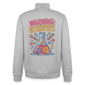 Technicien de laboratoire Avertissement Peut Travail de laboratoire médical - Sweat zippé unisexe en coton bio Stanley/Stella - gris chiné - Dos - AI Model Male 185 light (185cm)