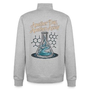 Lab Technician Another Day Another Medical Lab - Unisex Organic Zip Sweatshirt von Stanley/Stella - Grau meliert - Hinten - AI Model Male 185 light (185cm)