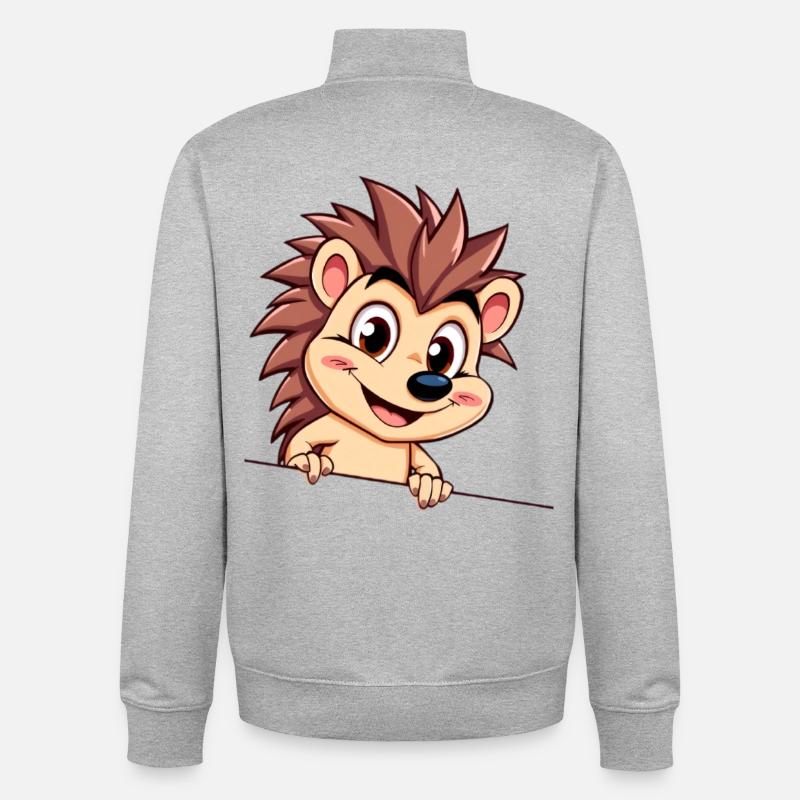 Flinker Igel am Draht - Unisex Organic Zip Sweatshirt von Stanley/Stella - Grau meliert