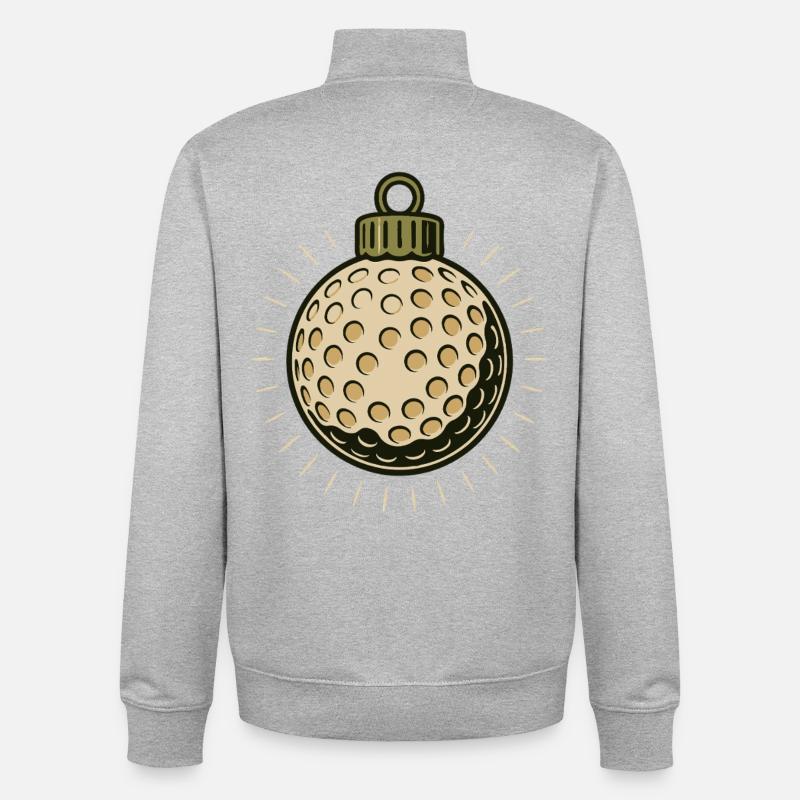Lustiges Golf-Weihnachtskugel-Design - Unisex Organic Zip Sweatshirt von Stanley/Stella - Grau meliert