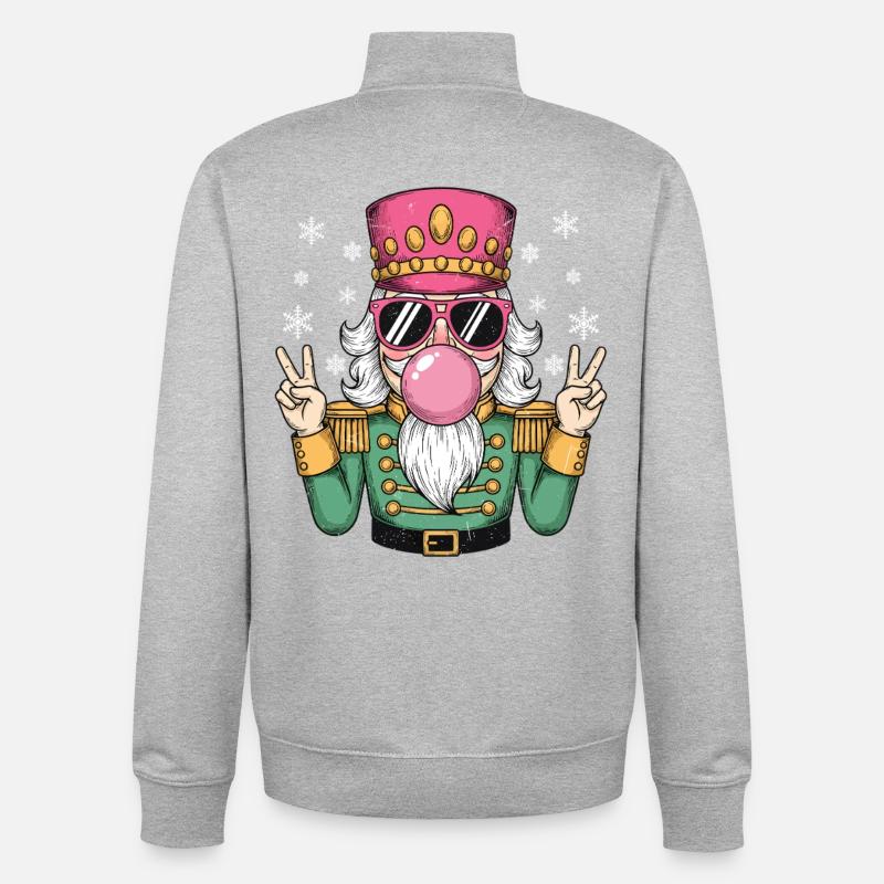 Nussknacker Bubble Gum - Unisex Organic Zip Sweatshirt von Stanley/Stella - Grau meliert