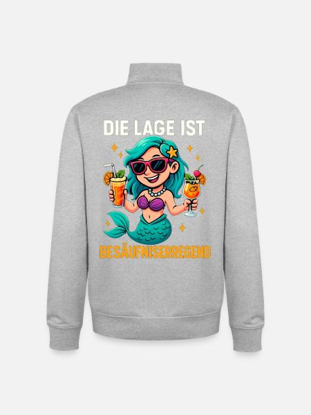 The location is drunken, mermaid - Unisex Organic Zip Sweatshirt by Stanley/Stella - heather grey