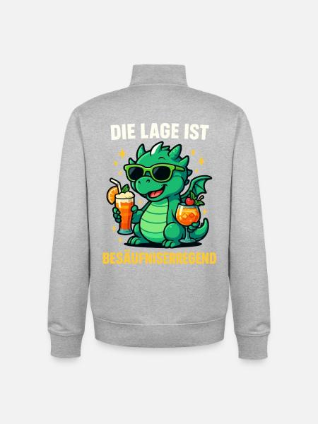 Die Lage Ist Besäufniserregend - Unisex Organic Zip Sweatshirt von Stanley/Stella - Grau meliert